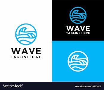 modern line art wave logo