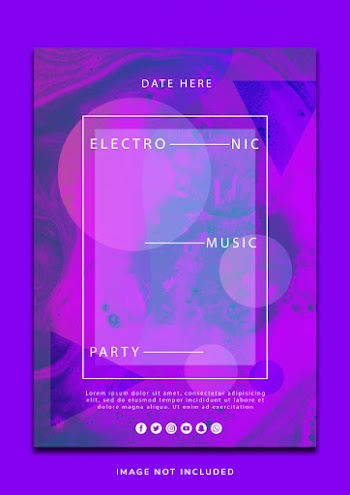 Modern liquid music flyer design Free Psd