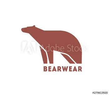 Modern logotype with silhouette of bear