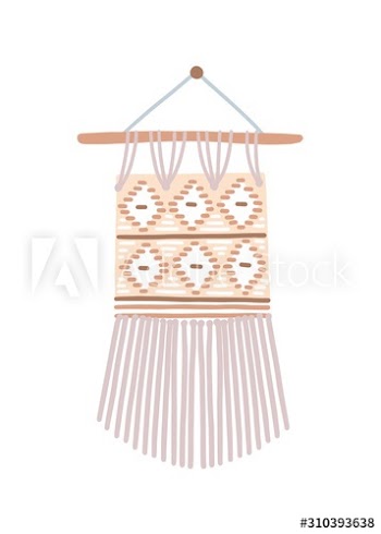 Modern macrame flat vector illustration