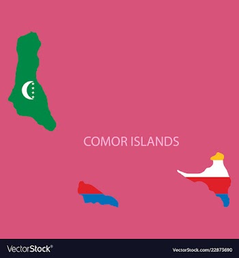 Modern map - comoros km vector image
