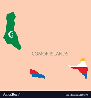 Modern map - comoros km vector image