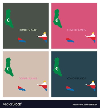 Modern map - comoros km vector image