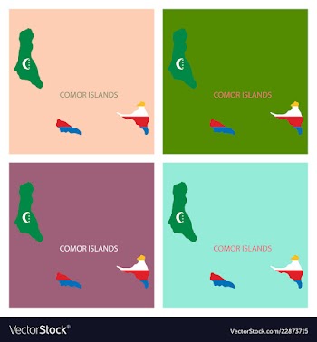 Modern map - comoros km vector image
