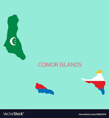 Modern map - comoros km vector image