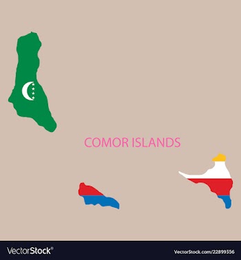 Modern map - comoros km vector image