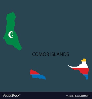 Modern map - comoros km vector image