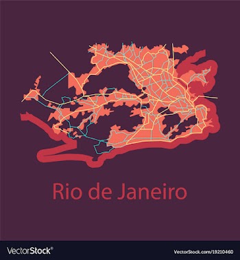 Modern map - rio de janeiro flat vector image