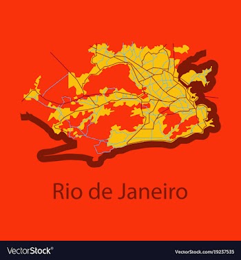 Modern map - rio de janeiro flat vector image