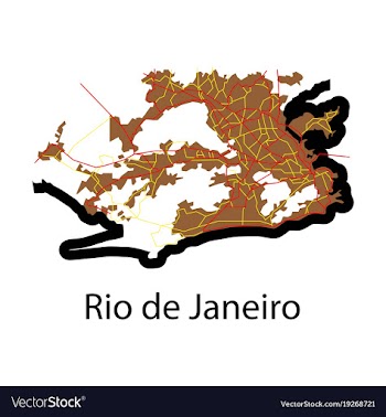 Modern map - rio de janeiro flat vector image