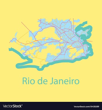 Modern map - rio de janeiro flat vector image