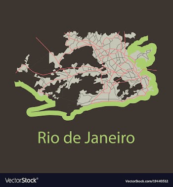 Modern map - rio de janeiro flat vector image