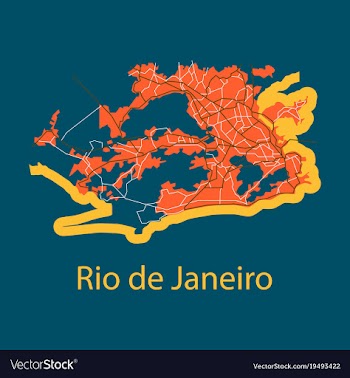 Modern map - rio de janeiro flat vector image