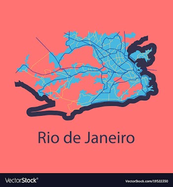 Modern map - rio de janeiro flat vector image
