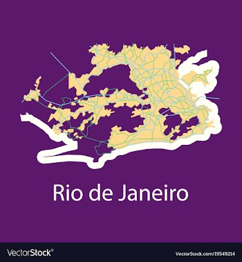 Modern map - rio de janeiro flat vector image