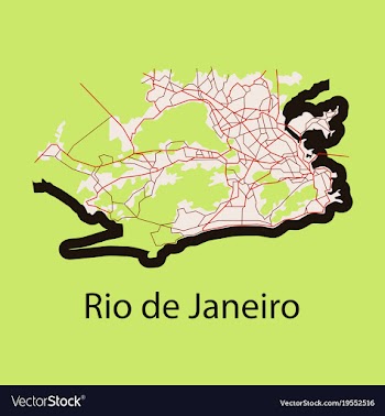 Modern map - rio de janeiro flat vector image
