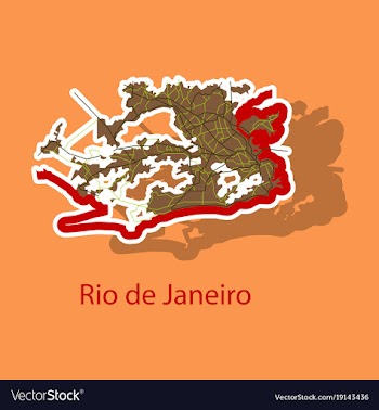 Modern map - rio de janeiro sticker vector image