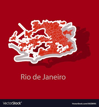 Modern map - rio de janeiro sticker vector image