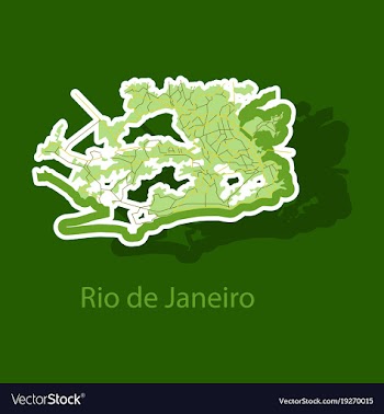 Modern map - rio de janeiro sticker vector image
