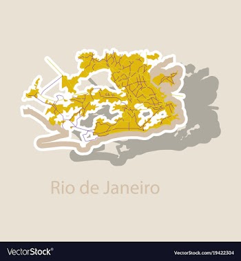 Modern map - rio de janeiro sticker vector image