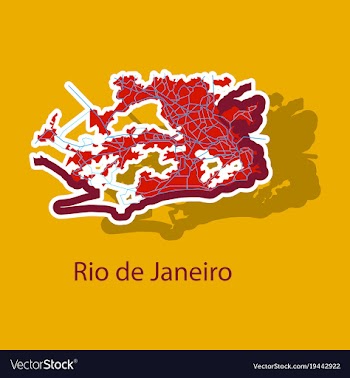 Modern map - rio de janeiro sticker vector image
