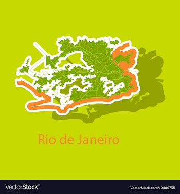 Modern map - rio de janeiro sticker vector image