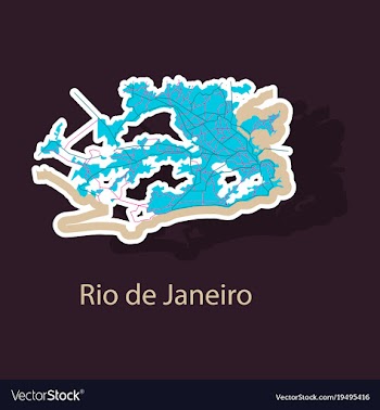 Modern map - rio de janeiro sticker vector image