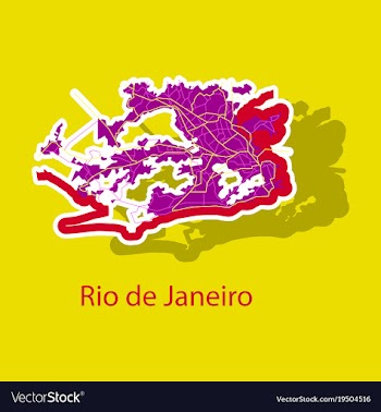 Modern map - rio de janeiro sticker vector image