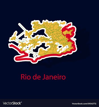 Modern map - rio de janeiro sticker vector image