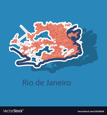 Modern map - rio de janeiro sticker vector image