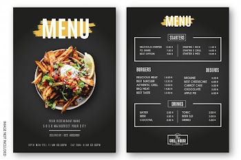 Modern menu restaurant grill Free Vector