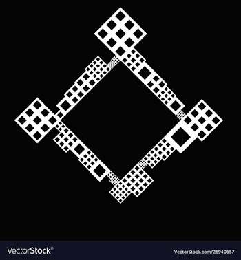 Modern minimal diagonal square badge background vector image