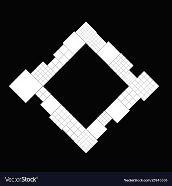 Modern minimal diagonal square badge decoration vector image