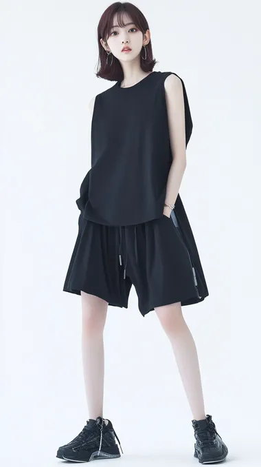 Modern Minimalism: A Stylish Full-Body Portrait of a Young Model Modern Minimalism: A Stylish Full-Body Portrait of a Young Model