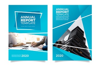 Modern minimalist annual report template Free Vector