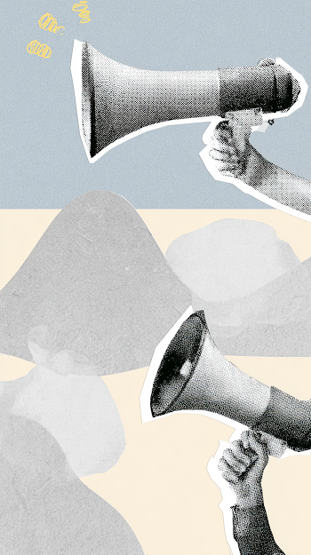 Modern Minimalist Megaphone Collage