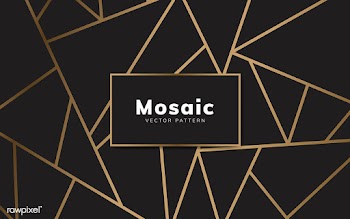 Modern mosaic wallpaper in black and gold | Free stock vector - 488907