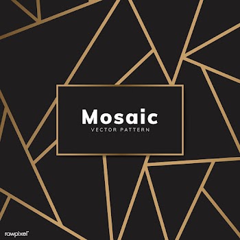 Modern mosaic wallpaper in black and gold | Free stock vector - 488925