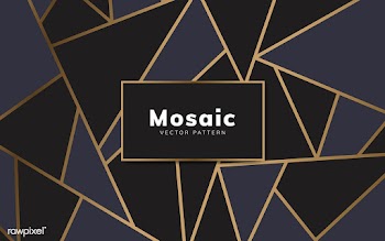 Modern mosaic wallpaper in black and gold | Free stock vector - 488941