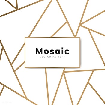 Modern mosaic wallpaper in white and gold | Free stock vector - 488947