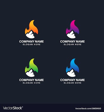 Modern mountain and fire logos vector image