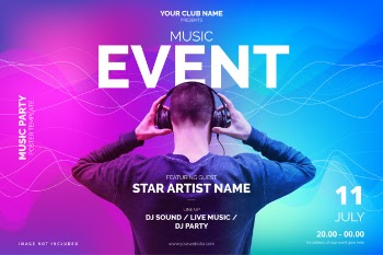 Modern music event poster template Free Vector