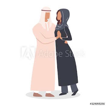 Modern muslim couple in love