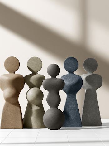 Modern Nordic Design Sculptures in Earthy Tones