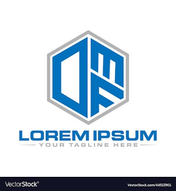 modern omf letter logo design
