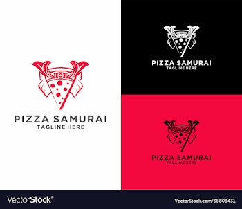 modern pizza samurai logo