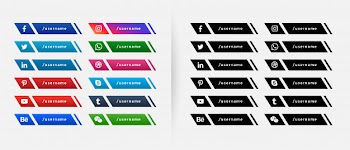 Modern popular social media lower third set Free Vector