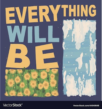 modern poster with a motivational text in blue