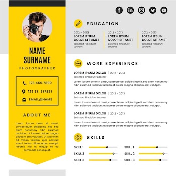 Modern professional cv template Free Vector