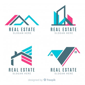 Modern real estate logo collection Free Vector